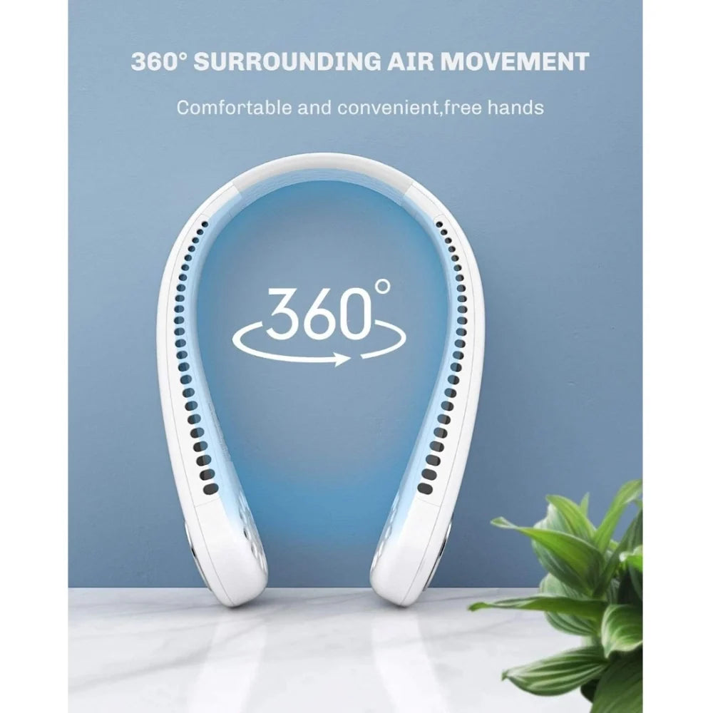 Neck fan with air vents all around for 360-degree airflow