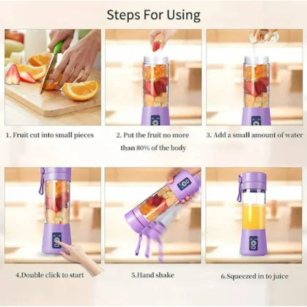 Step-by-step guide to using the portable juicer bottle