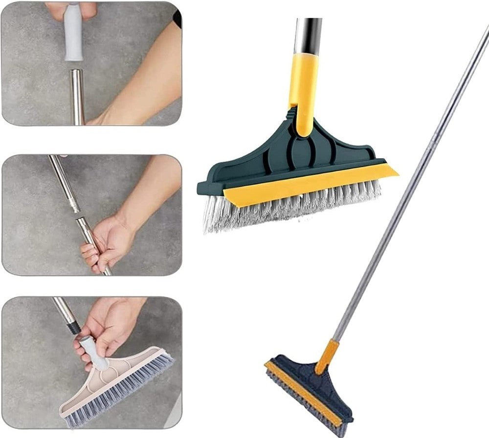 Assembling the handle of the floor scrub brush