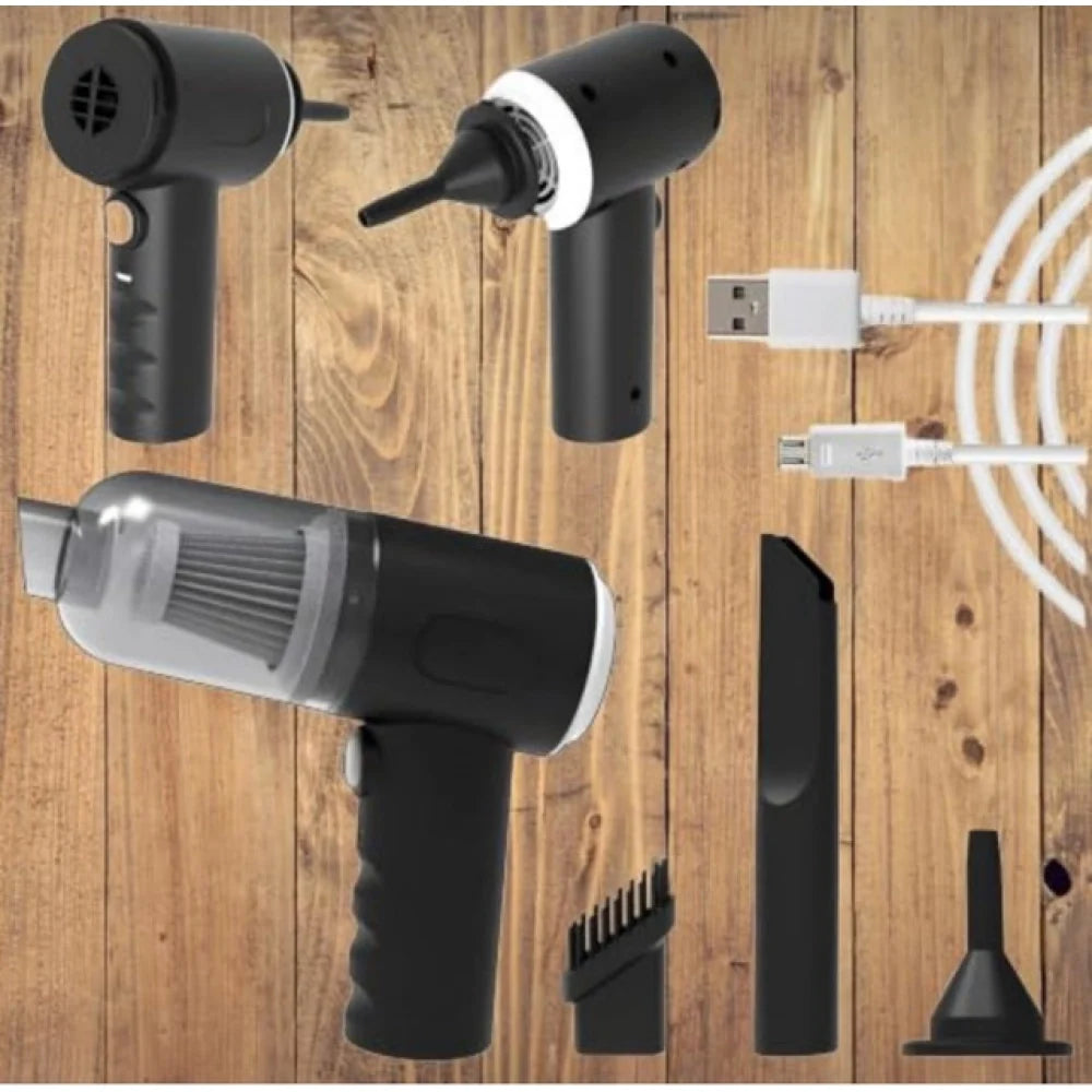 3-in-1 mini vacuum with blower and suction heads