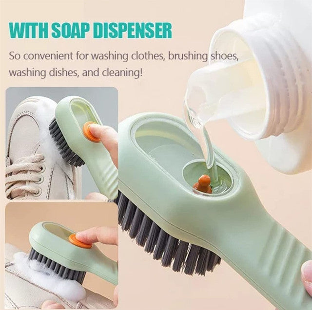 Pouring liquid soap into the brush handle