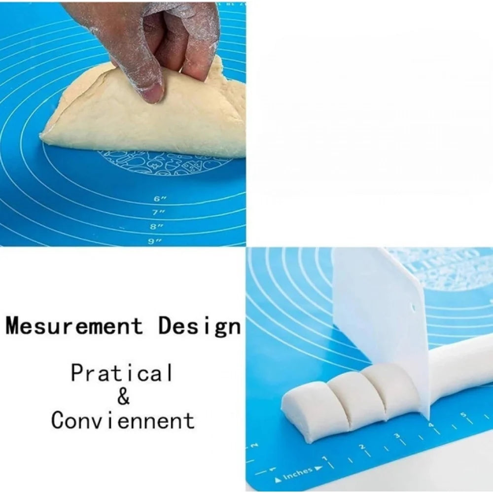 Silicone mat folds and rolls up for storage