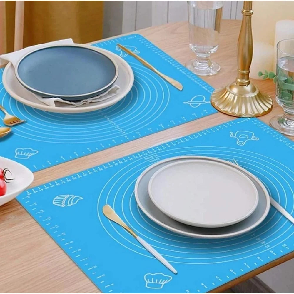 Silicone mat used as a table mat