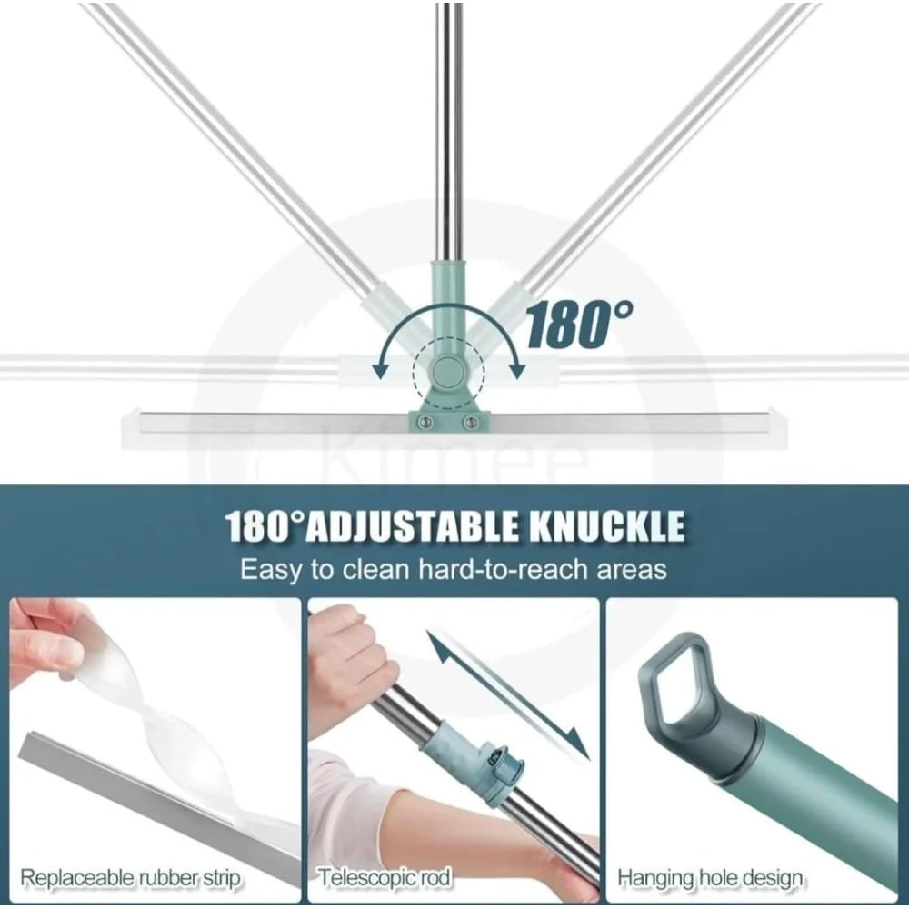 Silicone Floor Wiper with 180° Swivel Head