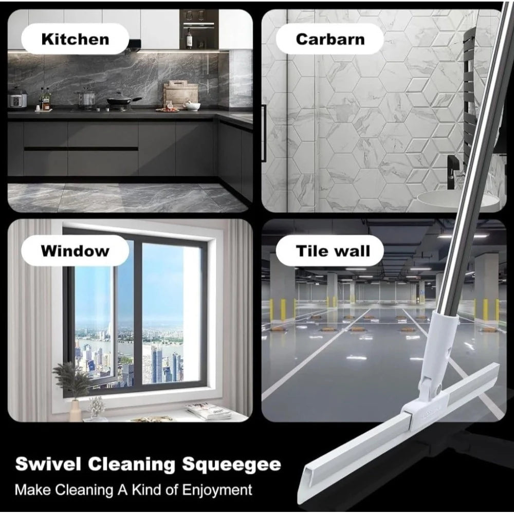 Silicone Floor Wiper with 180° Swivel Head
