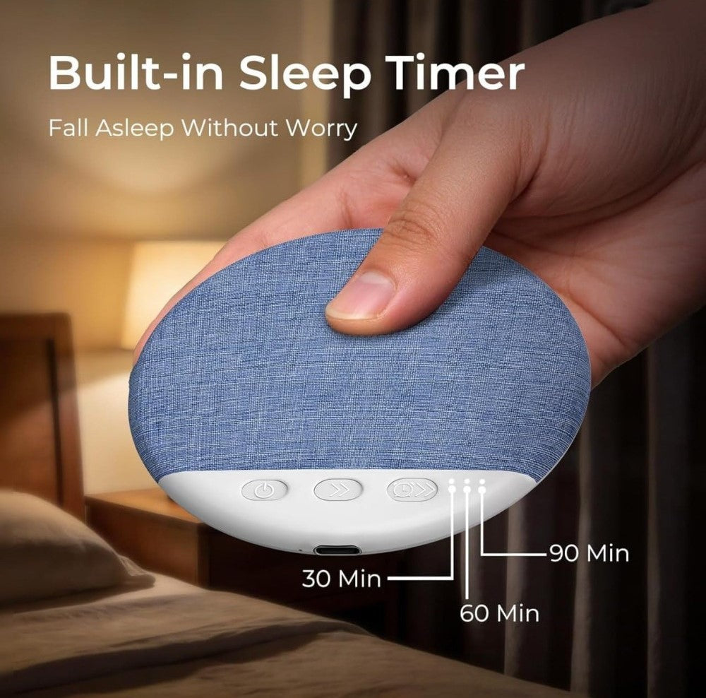 Pillow speaker sleep timer buttons for 30, 60 and 90 minutes