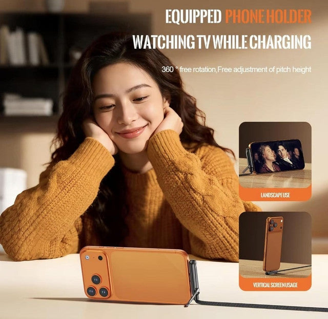 Watching videos with the phone propped on the cable stand while charging