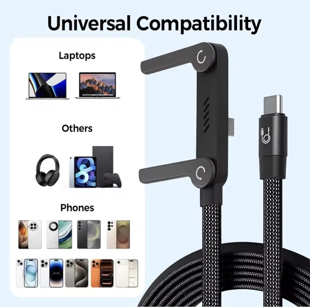 Type-C cable compatible with phones, tablets and laptops