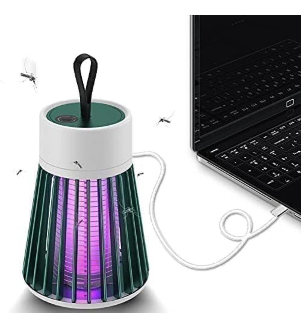 USB-powered mosquito lamp connected to a laptop