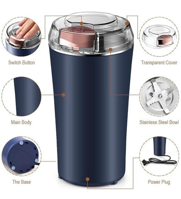 Grinder parts: lid, blade, body and base