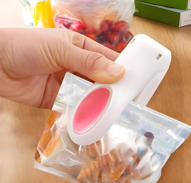 Resealing a food bag to keep it fresh